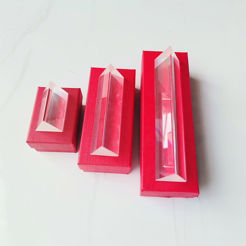 Vzdelávací optický sklenený prizmový set pre optické prístroje s trojuholnou priznou – slnečný zachytávač, v darčekovej krabičke