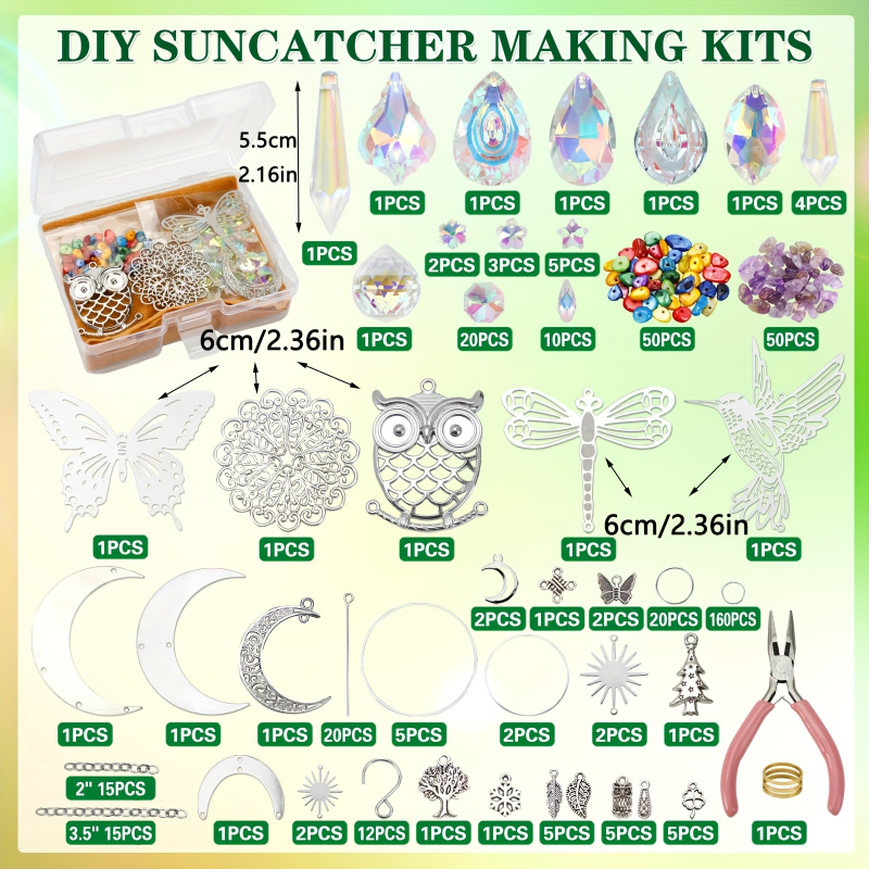 Sun Catcher DIY set — umjetni kristal, geometrijski oblik, plastična kutija, moderni minimalistički stil