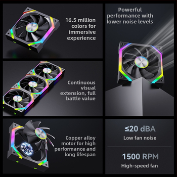 Prism V9Pro kućni ventilator ARGB, PWM, tih rad, hidraulički ležaj, 800–2000 RPM