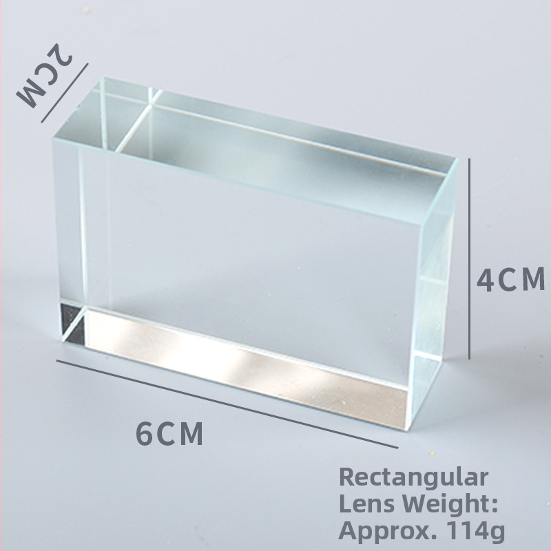 Set de lentile optice pentru fizică, gimnaziu: lentile dreptunghiulare și lentile prismă; brand Guofu Crystal; potrivit pentru instrumente optice; cu licență pentru etichetare privată