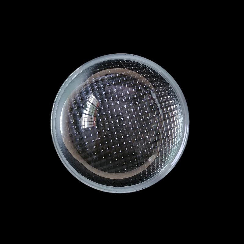 Lentila prednjeg svjetla automobila od borosilikatnog stakla, površina s bead-sunburst teksturom, model 78, za LED osvjetljenje