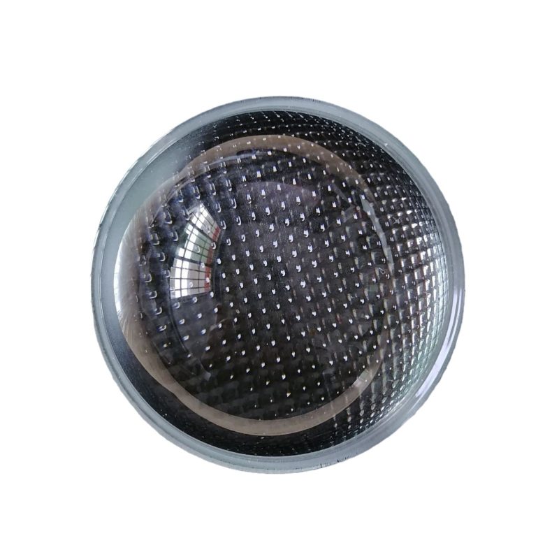 Lentila prednjeg svjetla automobila od borosilikatnog stakla, površina s bead-sunburst teksturom, model 78, za LED osvjetljenje