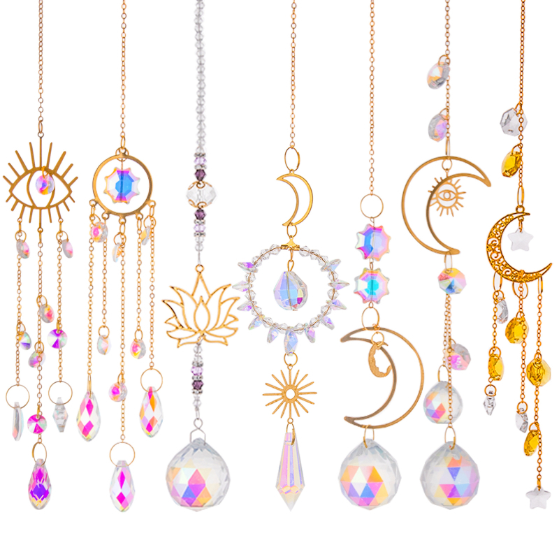 Kristalni sun catcher privjesak - K9 kristal, geometrijski oblik, dizajn s prismom kuglicom, ambalaža OPP vrećica, moderni minimalistički stil