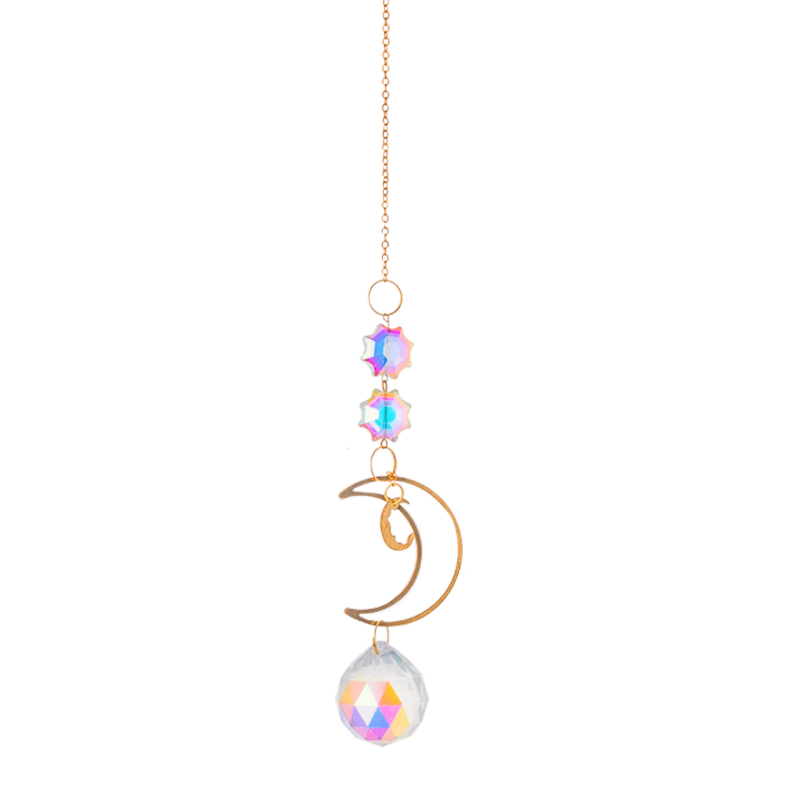 Kristalni sun catcher privjesak - K9 kristal, geometrijski oblik, dizajn s prismom kuglicom, ambalaža OPP vrećica, moderni minimalistički stil
