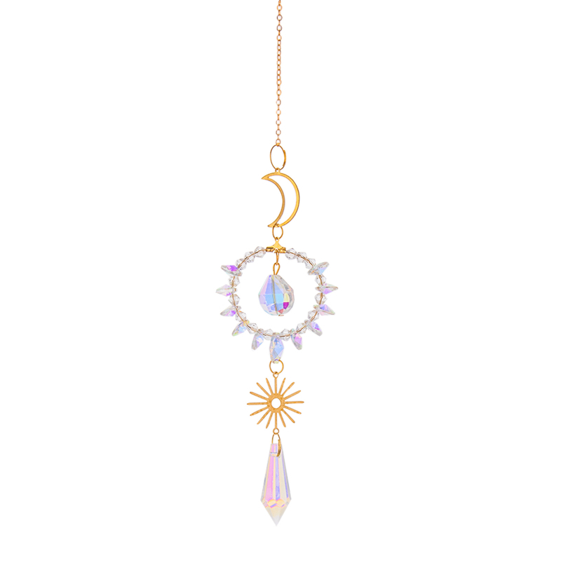 Kristalni sun catcher privjesak - K9 kristal, geometrijski oblik, dizajn s prismom kuglicom, ambalaža OPP vrećica, moderni minimalistički stil