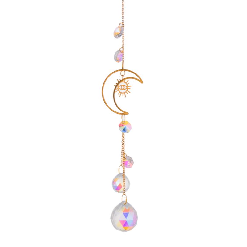 Kristalni sun catcher privjesak - K9 kristal, geometrijski oblik, dizajn s prismom kuglicom, ambalaža OPP vrećica, moderni minimalistički stil