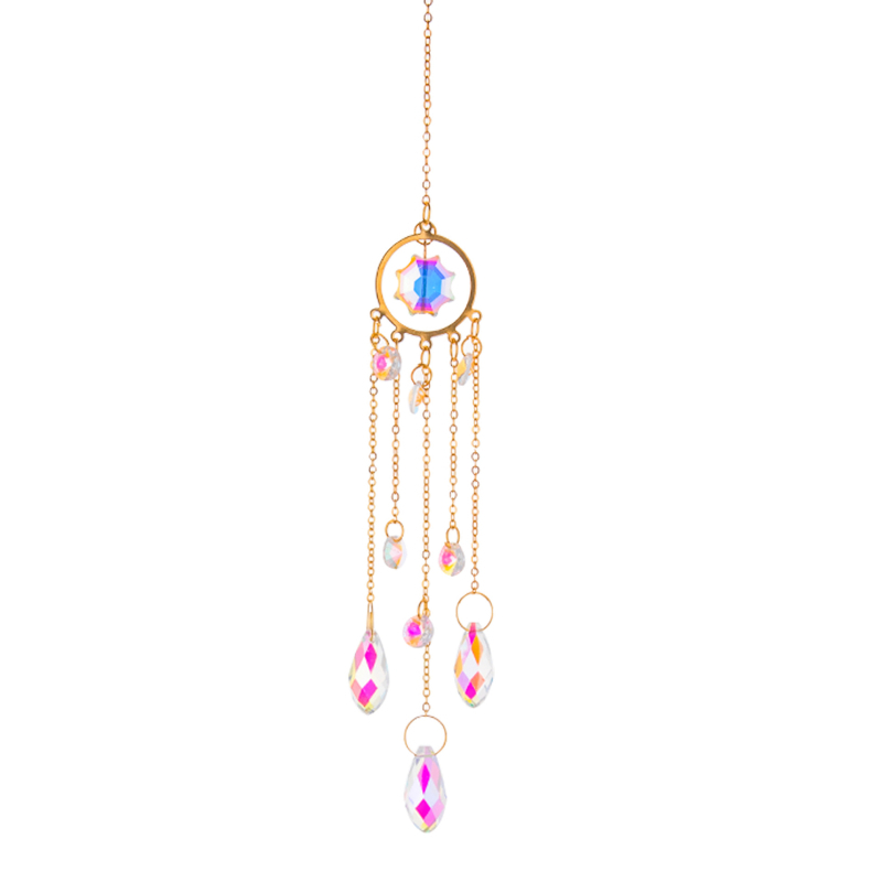 Kristalni sun catcher privjesak - K9 kristal, geometrijski oblik, dizajn s prismom kuglicom, ambalaža OPP vrećica, moderni minimalistički stil