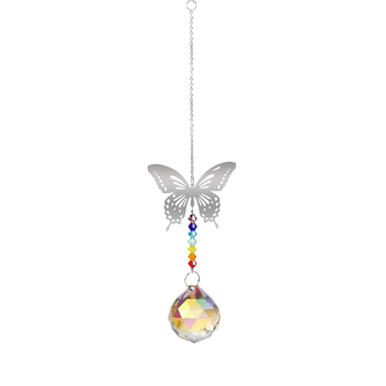 Sun catcher s kristalnom kuglom i prizmom za prozor – moderni minimalistički dizajn, 200 g, PP vrećica pakiranje, materijal kristal