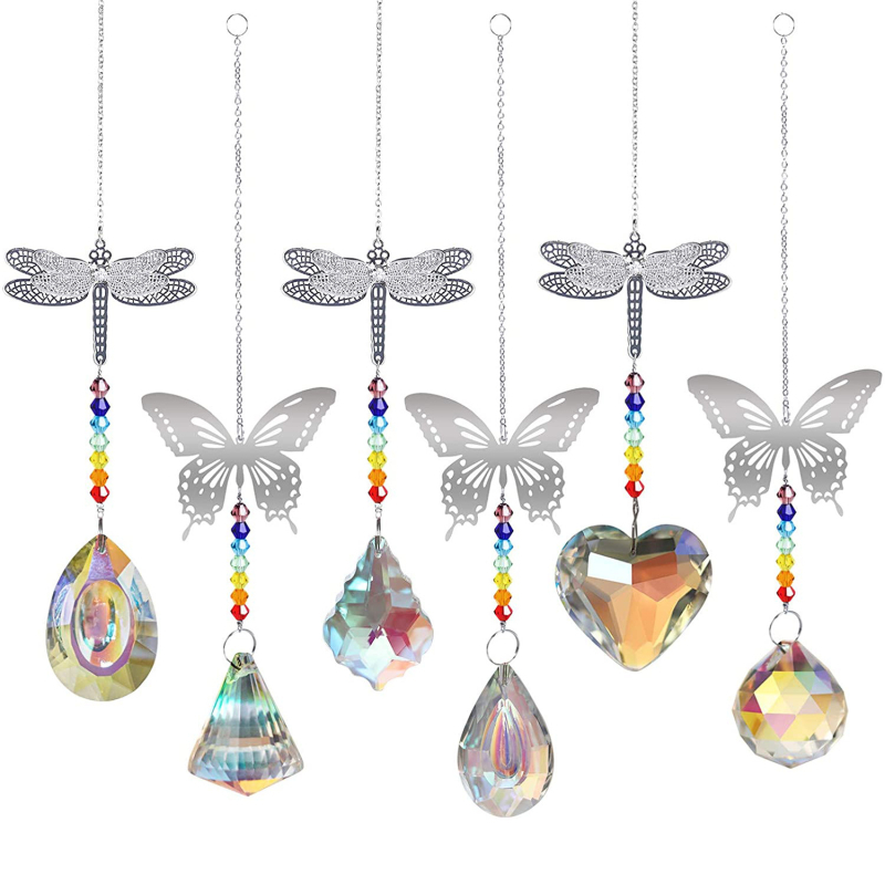 Sun catcher s kristalnom kuglom i prizmom za prozor – moderni minimalistički dizajn, 200 g, PP vrećica pakiranje, materijal kristal