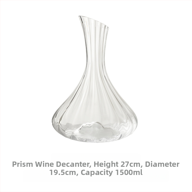 Top master dekantér na víno, sklenený materiál, kapacita 1000 ml, nordický štýl s prizmatickým dizajnom