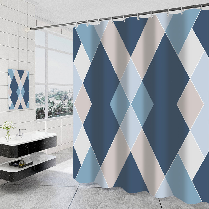Kupaonska zavjesa za tuš s prism uzorkom u prugama, moderan minimalistički stil, debela, vodootporna i otporna na plijesan, prilagodljivo obrađivanje