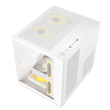 Carcasă desktop Prism mini, placă SECC, compatibil MicroATX, USB 3.0 frontal, design vertical, sursă poziționată în jos