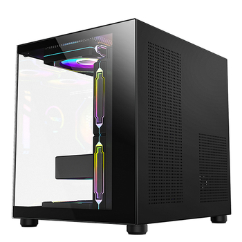 Carcasă desktop Prism mini, placă SECC, compatibil MicroATX, USB 3.0 frontal, design vertical, sursă poziționată în jos