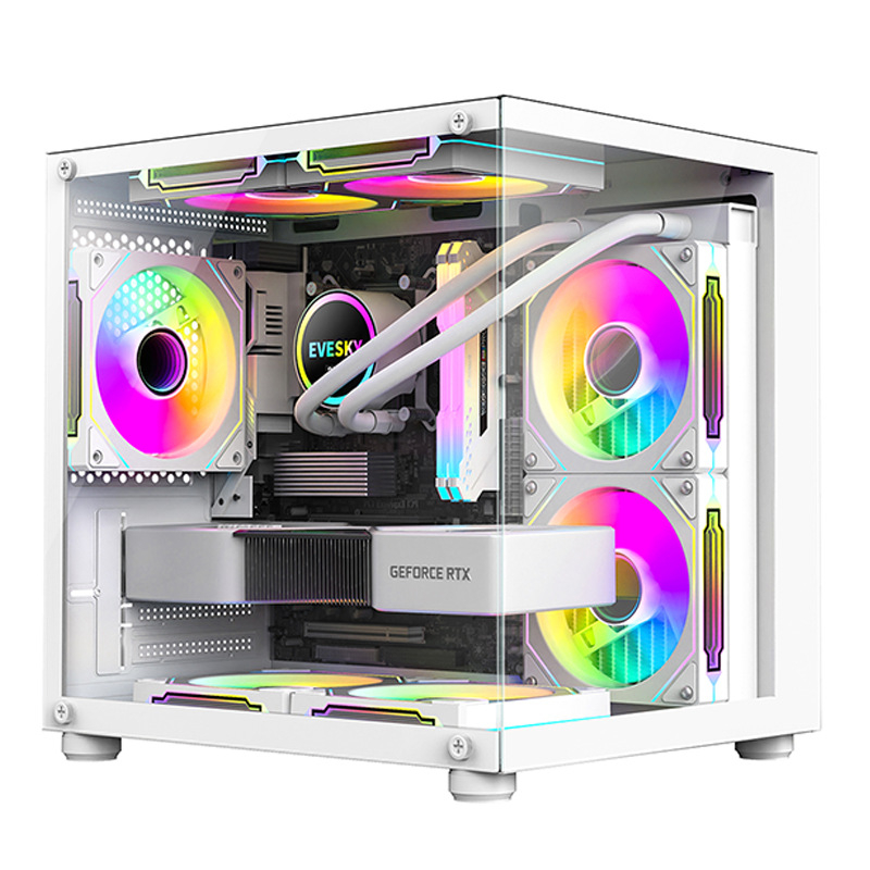 Carcasă desktop Prism mini, placă SECC, compatibil MicroATX, USB 3.0 frontal, design vertical, sursă poziționată în jos