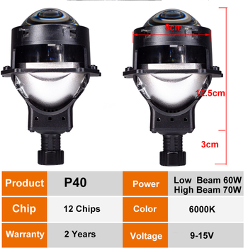 P40 automobilsko LED svjetlo s dvostrukom lećom, 70W, 12V, IP67, vijek trajanja 30.000 sati