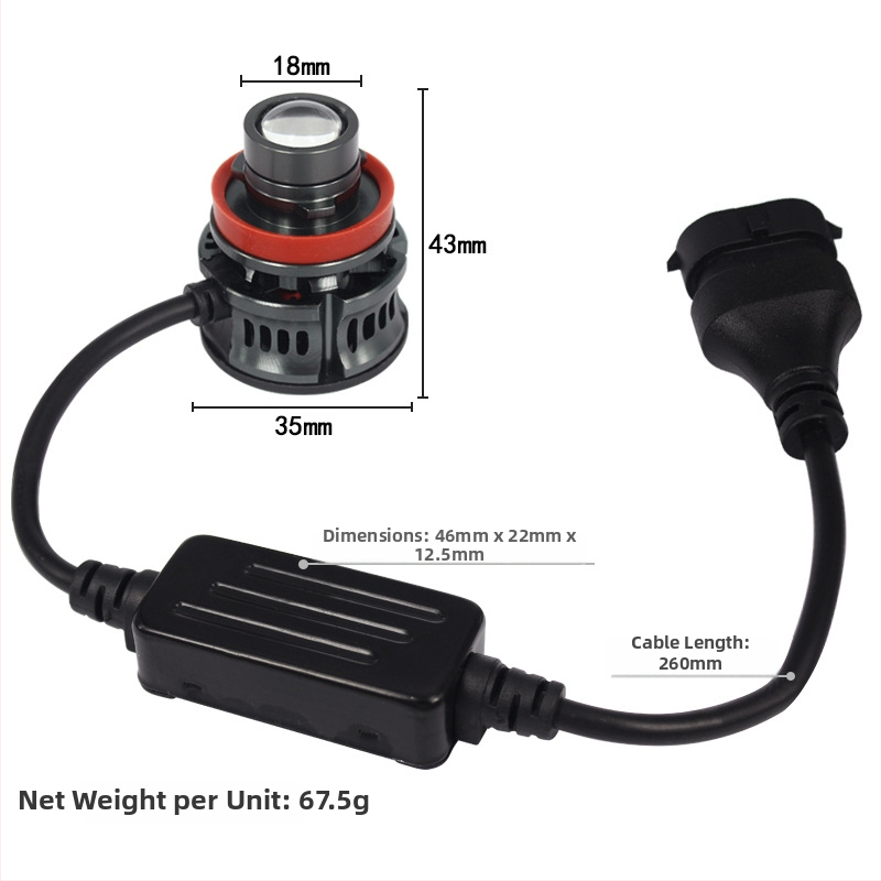 Vysoko výkonná LED laserová šošovka pre auto H7/H8/H11/9005/9006