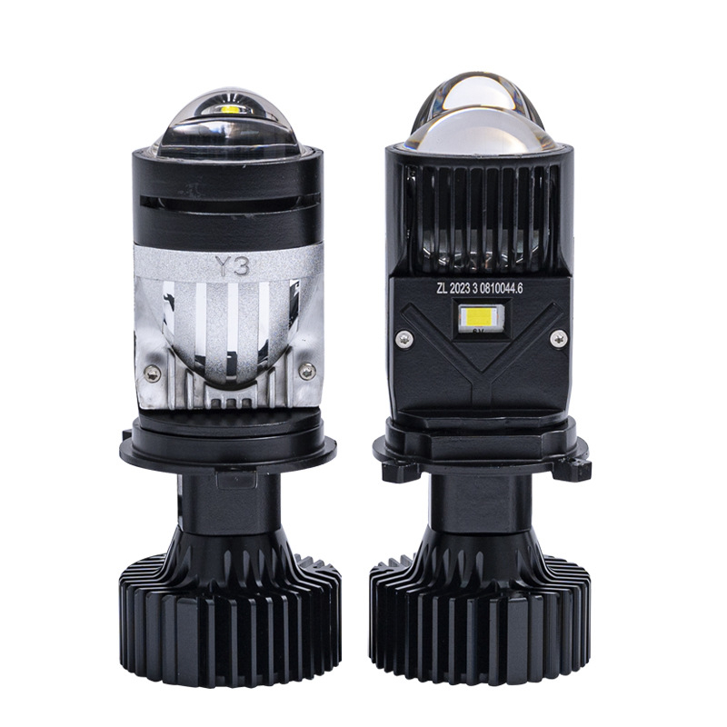 Y3 Pro-H4 Laser verzija LED prednja svjetla s dvostrukom lećom, LED moduli 3570+5050, 3200 lm, 12-24 V, Životni vijek 50.000 h, Aluminijska legura