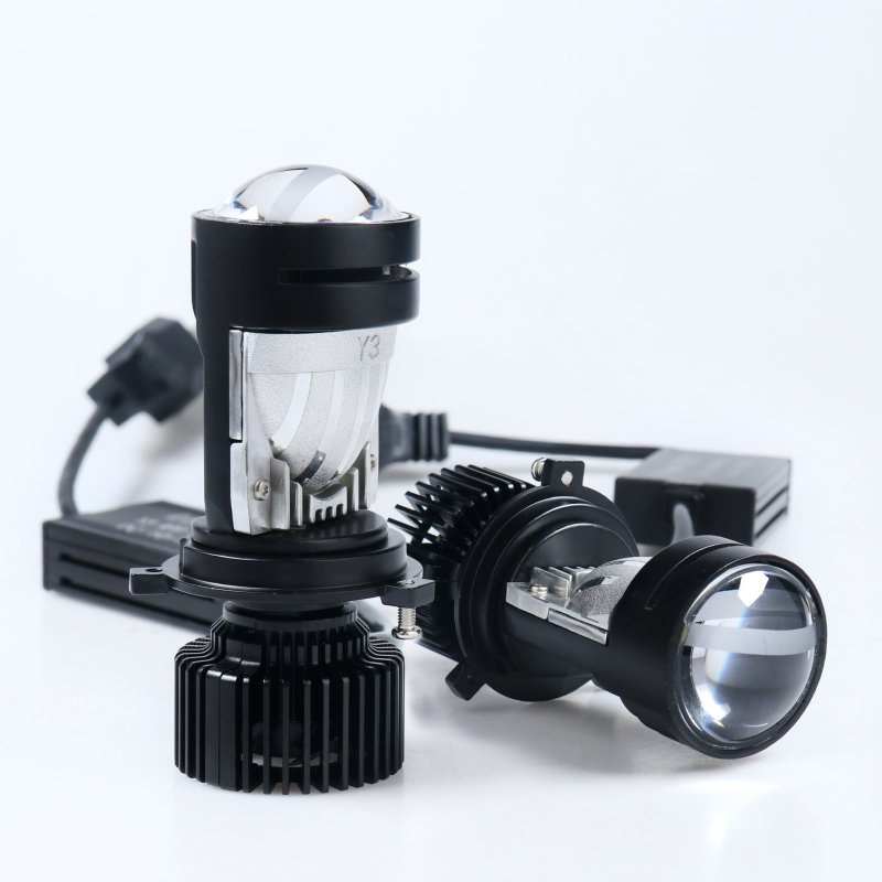 Tacpro H4 LED prednje svjetlo za automobil s trifokalnom lećom, 70W, 12-24V, 5000lm, upravljanje putem aplikacije, fisheye svjetlo