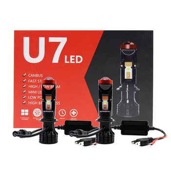 Faro LED pentru mașină cu lentilă laser, iluminare duală (far și apropiere) compatibil H4/H7, 100W, 9–24V, 22.000 lm, IP68, aliaj de aluminiu, model U7