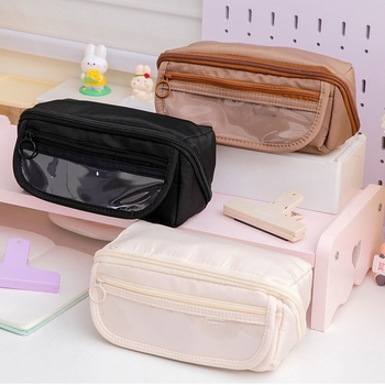 Θήκη μολυβιών με πρισματικό σχεδιασμό, Seven Buckets, ύφασμα Oxford, unisex, κορεατικό στυλ