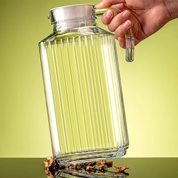 Γυάλινο μπουκάλι νερού, ανθεκτικό σε υψηλές θερμοκρασίες, με μεγάλη χωρητικότητα, παχύτερο σώμα, με μοτίβο πάγου