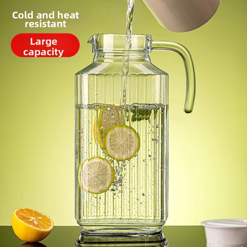 Γυάλινο μπουκάλι νερού, ανθεκτικό σε υψηλές θερμοκρασίες, με μεγάλη χωρητικότητα, παχύτερο σώμα, με μοτίβο πάγου