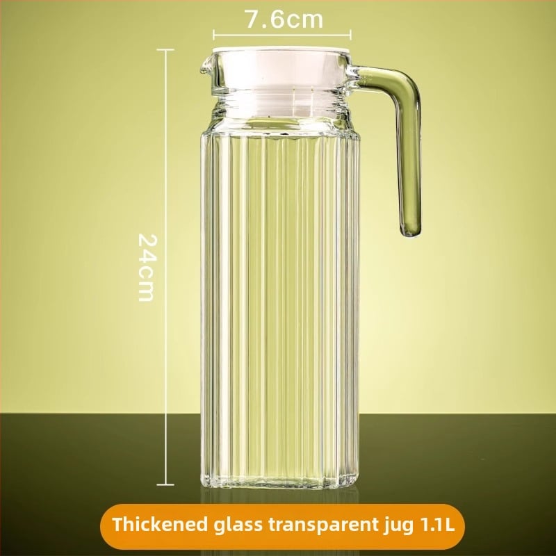 Γυάλινο μπουκάλι νερού, ανθεκτικό σε υψηλές θερμοκρασίες, με μεγάλη χωρητικότητα, παχύτερο σώμα, με μοτίβο πάγου