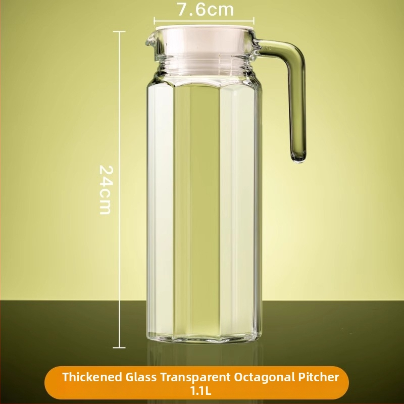 Γυάλινο μπουκάλι νερού, ανθεκτικό σε υψηλές θερμοκρασίες, με μεγάλη χωρητικότητα, παχύτερο σώμα, με μοτίβο πάγου