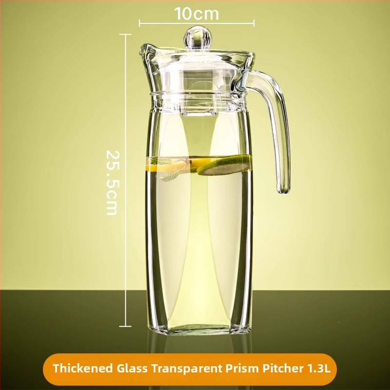 Γυάλινο μπουκάλι νερού, ανθεκτικό σε υψηλές θερμοκρασίες, με μεγάλη χωρητικότητα, παχύτερο σώμα, με μοτίβο πάγου