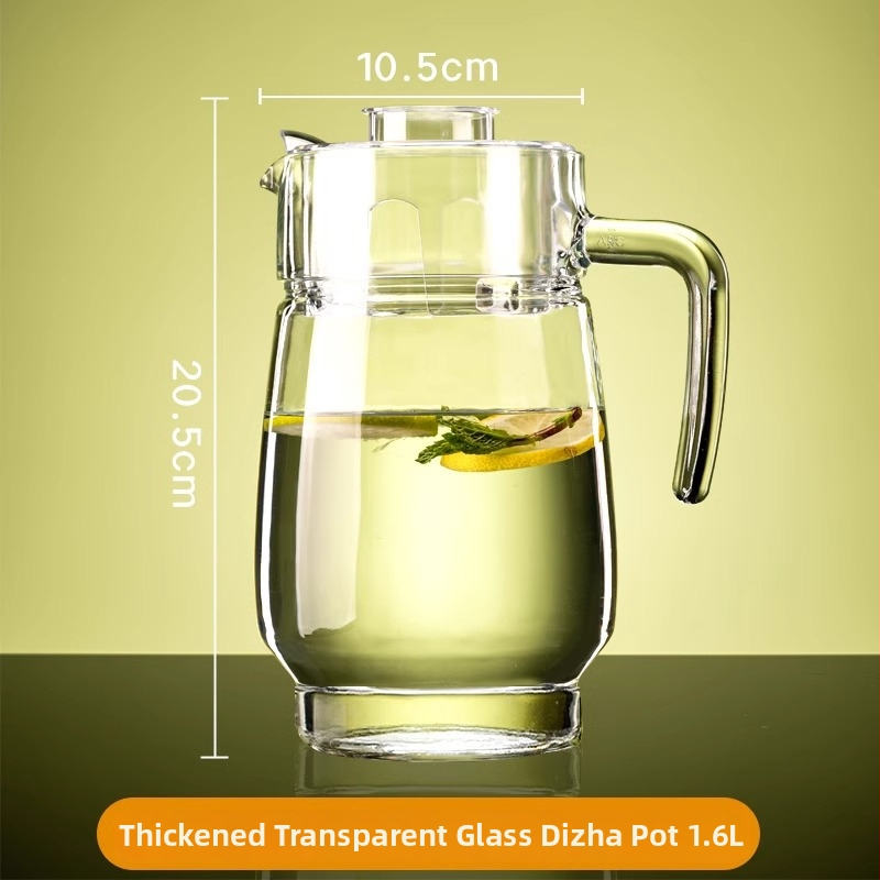 Γυάλινο μπουκάλι νερού, ανθεκτικό σε υψηλές θερμοκρασίες, με μεγάλη χωρητικότητα, παχύτερο σώμα, με μοτίβο πάγου