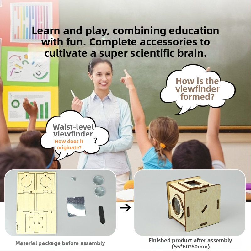 Vizor optic DIY la talie — Jucărie STEM pentru fizică, lemn, electric, kit educațional multifuncțional pentru 7–14 ani
