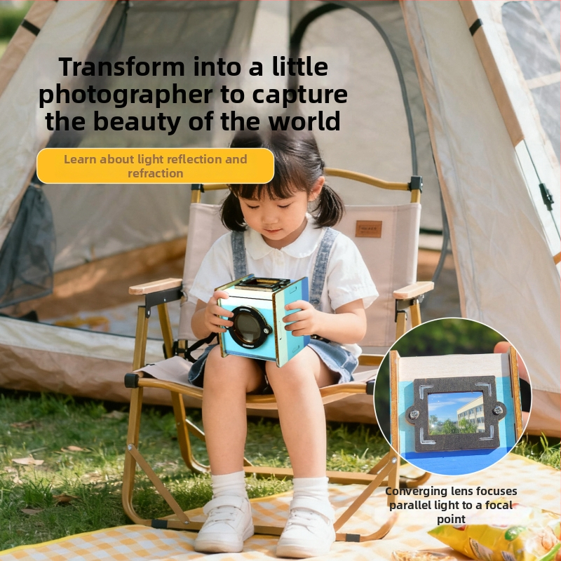 Vizor optic DIY la talie — Jucărie STEM pentru fizică, lemn, electric, kit educațional multifuncțional pentru 7–14 ani