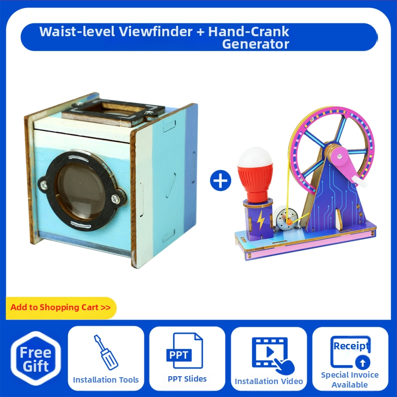 Vizor optic DIY la talie — Jucărie STEM pentru fizică, lemn, electric, kit educațional multifuncțional pentru 7–14 ani