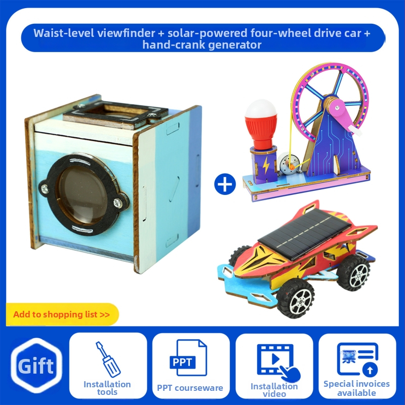 Vizor optic DIY la talie — Jucărie STEM pentru fizică, lemn, electric, kit educațional multifuncțional pentru 7–14 ani