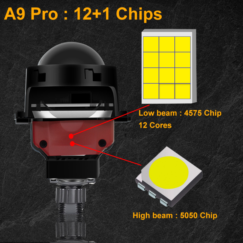 A9 Pro CSP LED prednje svjetlo za automobil 80W 30000LM IP67 12V