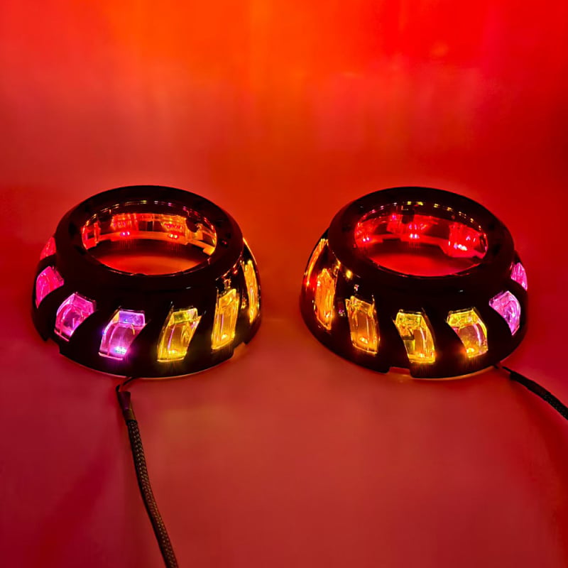3-inčni LED spiralni Angel Eye – integrirani poklopac svjetla s upravljanjem putem aplikacije, dekorativni poklopac leće