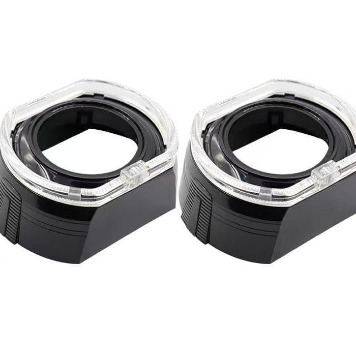 Integrirana četvrtasta leća farova s poklopcem Angel Eye, materijal: plastika + aluminijska ploča, 12V, 6 LED, 0,28–0,35 A, vijek trajanja 50.000 sati