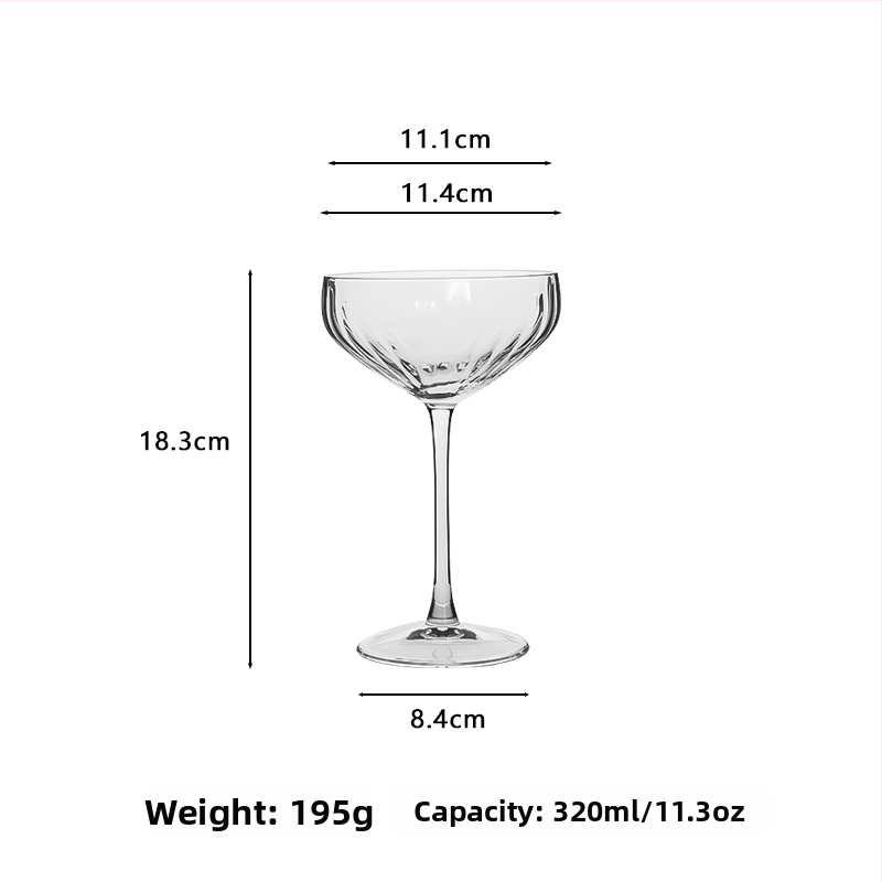 Krištáľové poháre – set pohárov na víno s prizmou – na červené víno, šampaňské a koktejly, nordický štýl, 5 ks, objem 501–600 ml, balené v farebnej krabičke