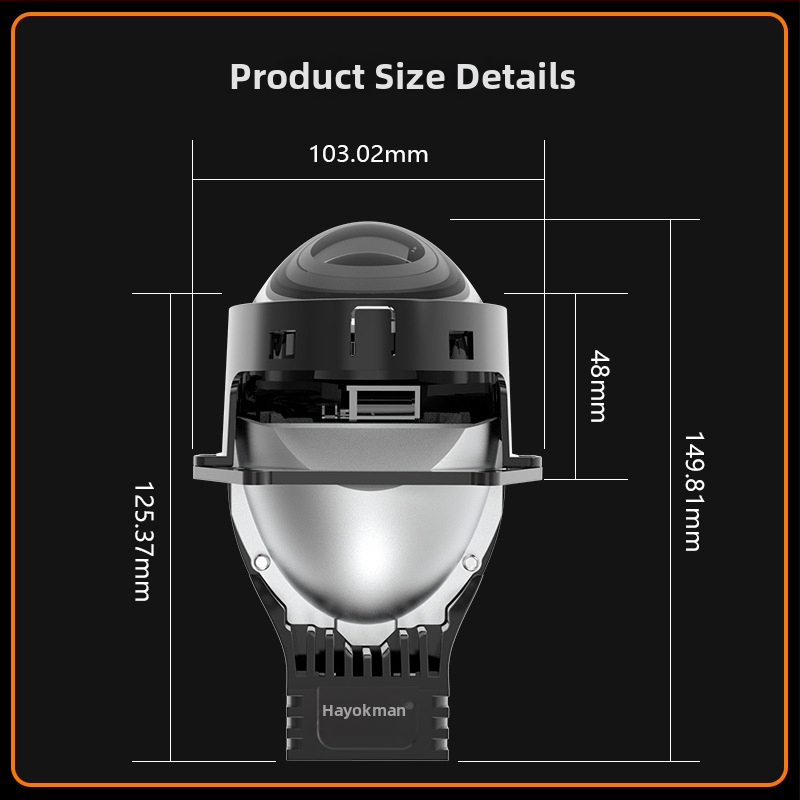 Optical Energy 24V leća za kamionsko svjetlo, dvostruko svjetlo, integrirano daleko i blizu, aluminijska legura, 55–65W