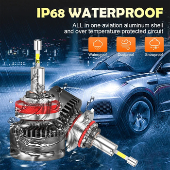 LED automobilni far s bakrenim toplinskim cijevima, integrirani bakreni dizajn, 55W, 12V, IP68, 6500lm, 5000h