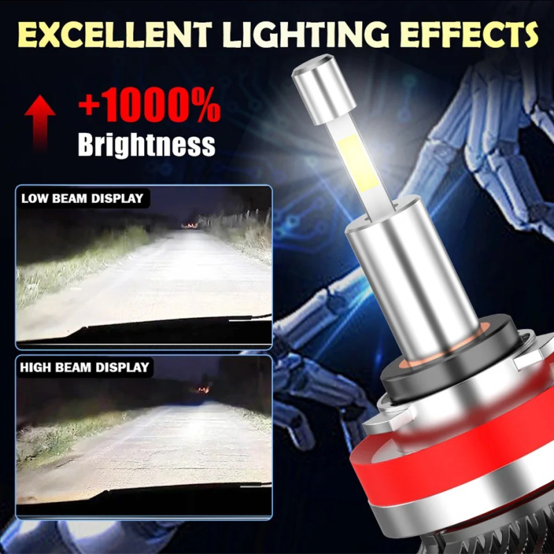 LED automobilni far s bakrenim toplinskim cijevima, integrirani bakreni dizajn, 55W, 12V, IP68, 6500lm, 5000h