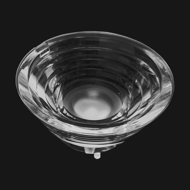 XP48 COB LED φακός με κυρτό κυλινδρικό σχέδιο 2°; συμβατός με CREE 3535/3030/5050 COB LEDs; Οπτικό PMMA; γωνία δέσμης 2–4°; διαπερατότητα 92% υλικό, 82% φακός