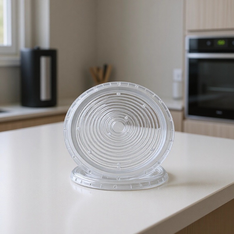 Οπτικός φακός υψηλής απόδοσης για βιομηχανικούς/ορυχεια LED λαμπτήρες, UFO δαχτυλίδι-κόκκων σχεδίασης, δέσμη 60-90°, διαπερατότητα 92%, μοντέλο UFO-a-100w-150w-200w, κύριο υλικό PCS