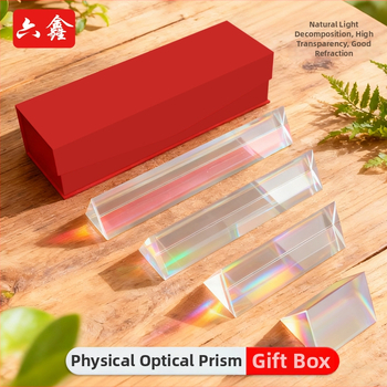 Optikai prizma fizika kísérletekhez: törés és diszperzió, K9 modell, üveg-plasztik kivitel