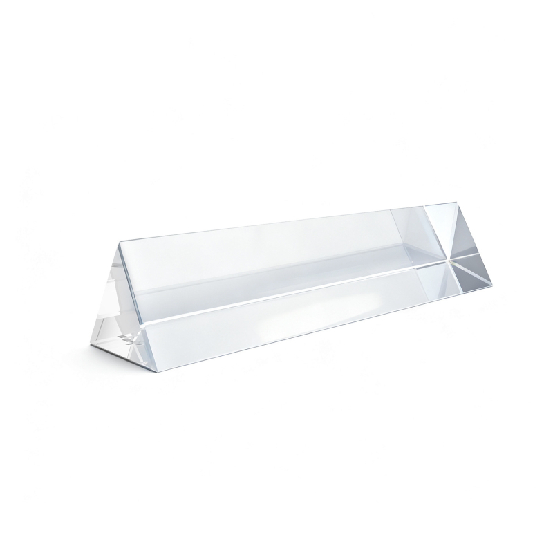 Optikai prizma fizika kísérletekhez: törés és diszperzió, K9 modell, üveg-plasztik kivitel