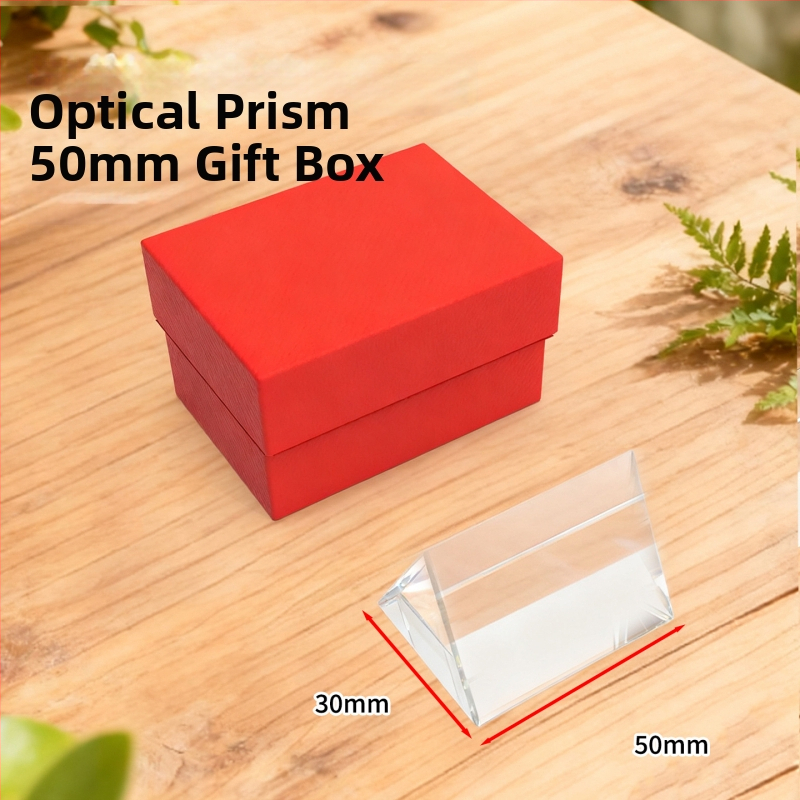 Optikai prizma fizika kísérletekhez: törés és diszperzió, K9 modell, üveg-plasztik kivitel