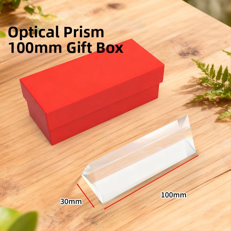 Optikai prizma fizika kísérletekhez: törés és diszperzió, K9 modell, üveg-plasztik kivitel