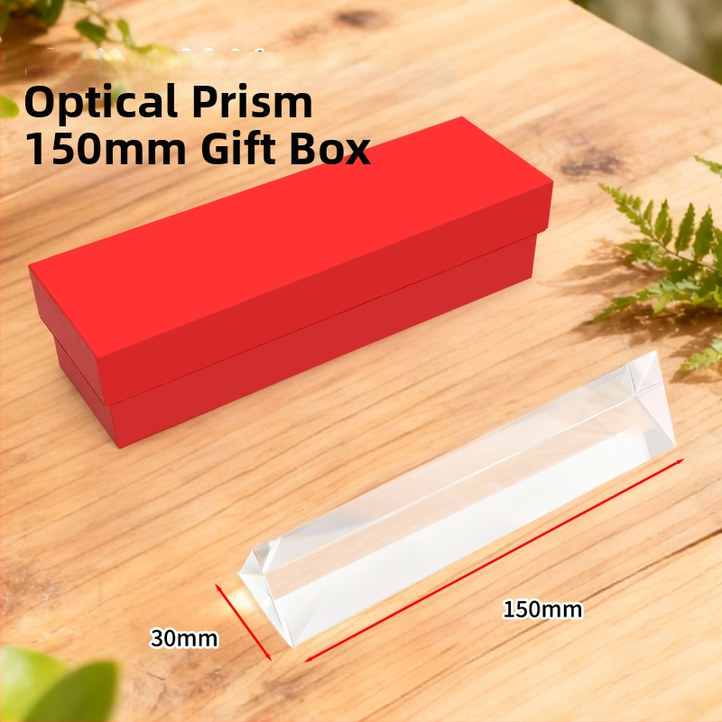 Optikai prizma fizika kísérletekhez: törés és diszperzió, K9 modell, üveg-plasztik kivitel