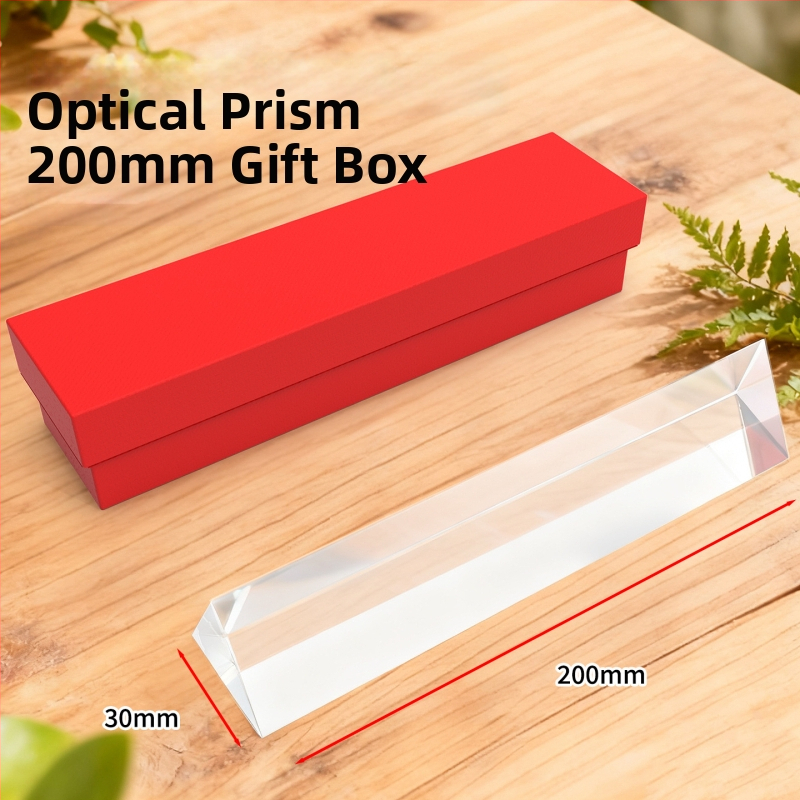 Optikai prizma fizika kísérletekhez: törés és diszperzió, K9 modell, üveg-plasztik kivitel