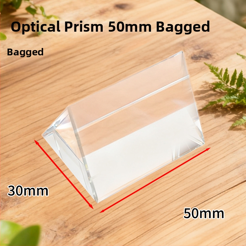 Optikai prizma fizika kísérletekhez: törés és diszperzió, K9 modell, üveg-plasztik kivitel